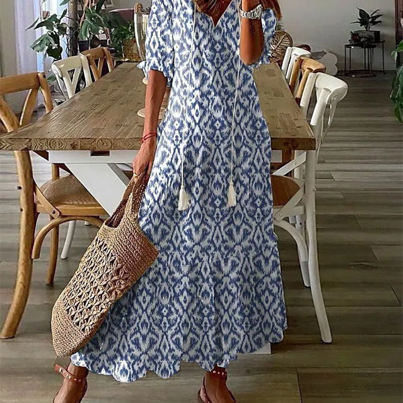 Boho šaty s efektem zakrytí bříška Michaela
