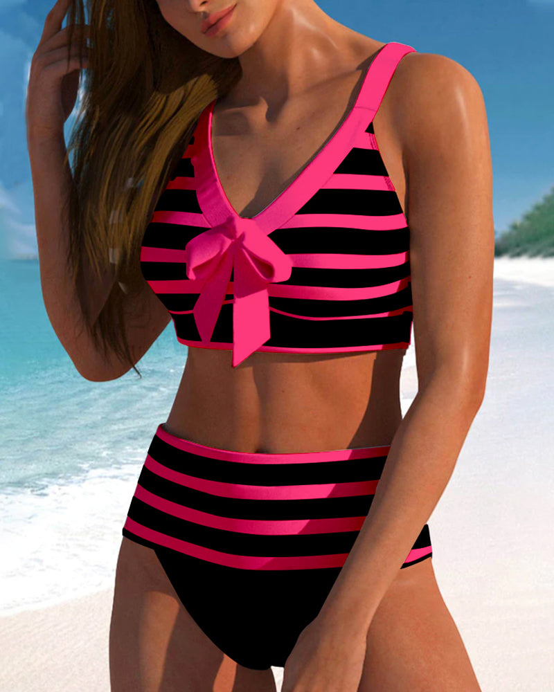 Pruhované bikiny Laluna® s vysokým pasem — pohled 11
