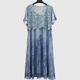 ELEGANTNÍ MIDI ŠATY INDIGO S KVĚTINOVÝM POTISKEM — pohled 6