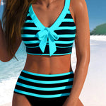 Pruhované bikiny Laluna® s vysokým pasem — pohled 3