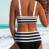 Pruhované bikiny Laluna® s vysokým pasem — pohled 9