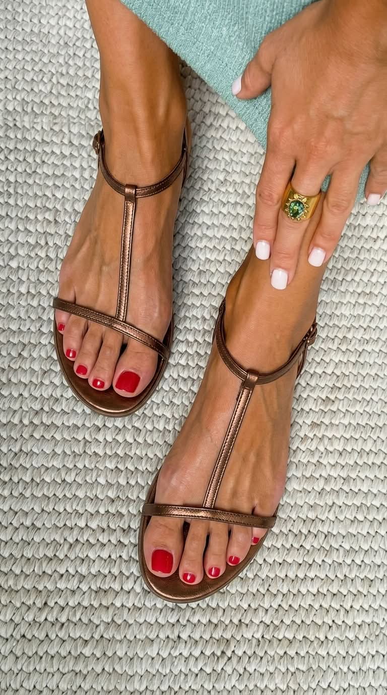 Zlaté letní sandály Bianca — pohled 2