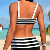 Pruhované bikiny Laluna® s vysokým pasem — pohled 13