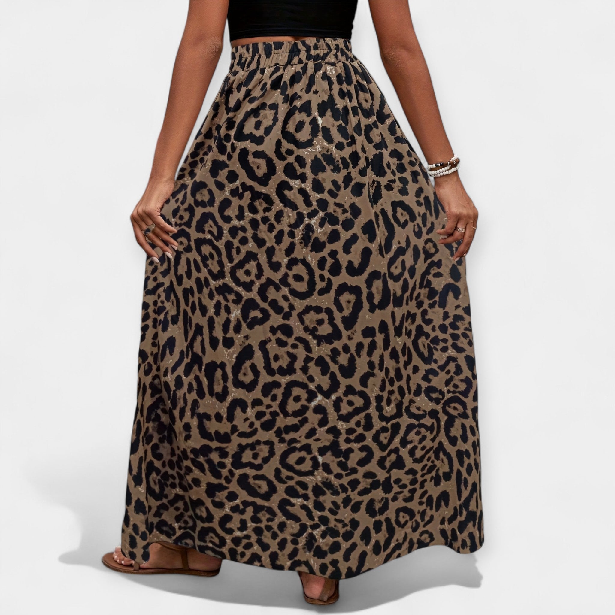 Midi sukně s leopardím vzorem — pohled 2