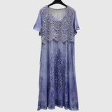 ELEGANTNÍ MIDI ŠATY INDIGO S KVĚTINOVÝM POTISKEM — pohled 8