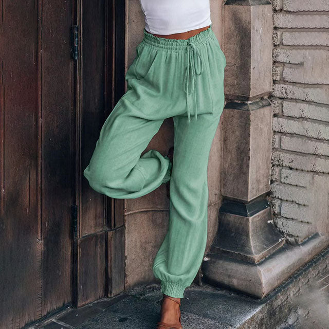Elegantní jogger kalhoty Kaeli se stahovací šňůrkou — pohled 14