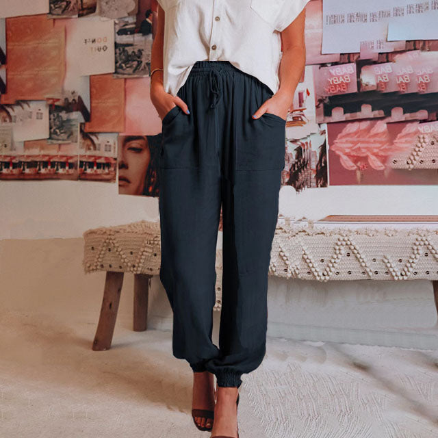 Elegantní jogger kalhoty Kaeli se stahovací šňůrkou — pohled 6