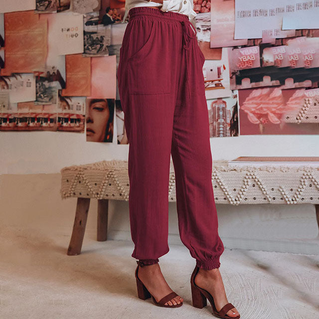 Elegantní jogger kalhoty Kaeli se stahovací šňůrkou — pohled 12