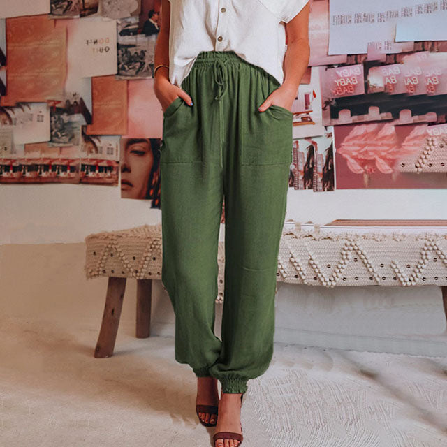 Elegantní jogger kalhoty Kaeli se stahovací šňůrkou — pohled 5