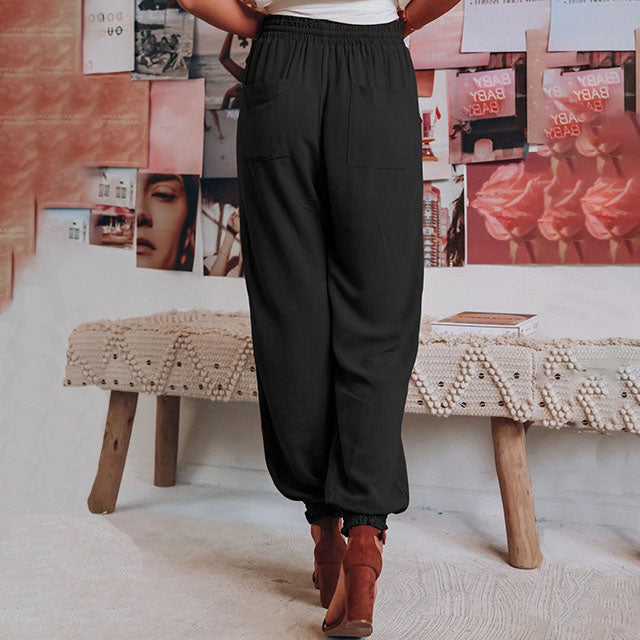 Elegantní jogger kalhoty Kaeli se stahovací šňůrkou — pohled 9