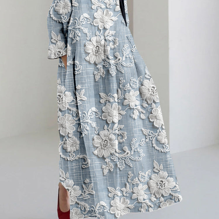 Elegantní maxi šaty Avery s potiskem — pohled 2