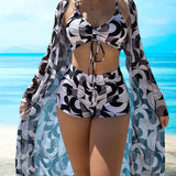 Bikiny Laluna® se třemi díly a potiskem — pohled 2