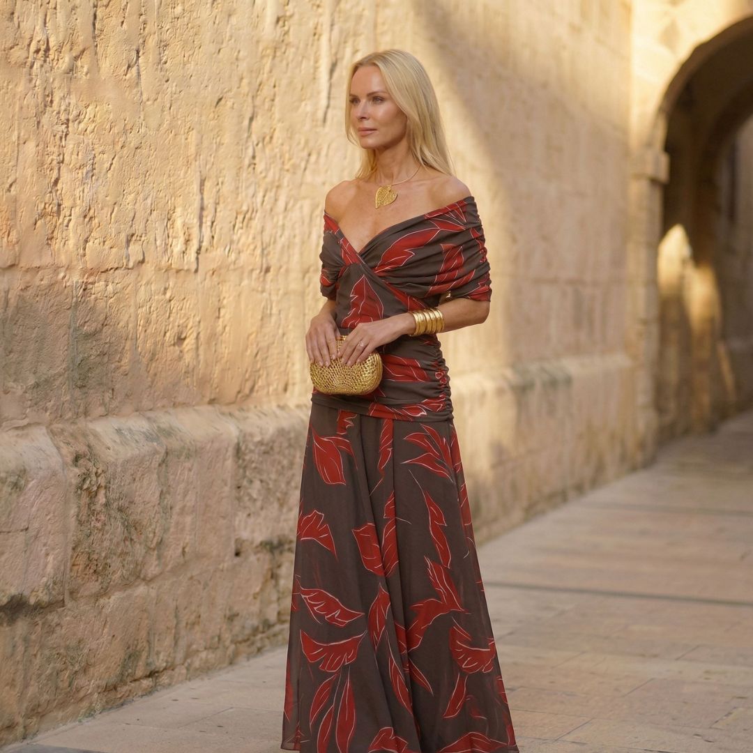 Elegantní šaty Poppy s potiskem listů