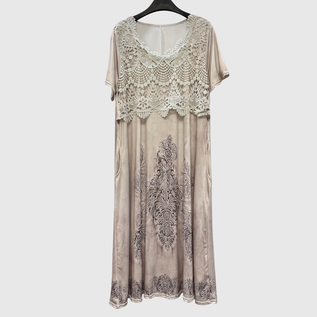 ELEGANTNÍ MIDI ŠATY INDIGO S KVĚTINOVÝM POTISKEM — pohled 7
