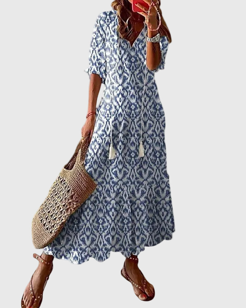 Boho vintage maxi šaty Amalia na léto