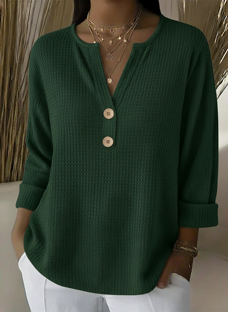 Vaflové henley tričko Lucia s knoflíky — pohled 5