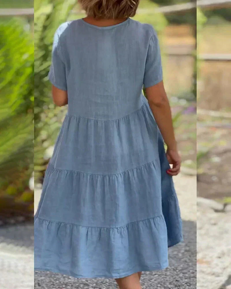 Ležérní letní šaty Bexley s výstřihem do V — pohled 11