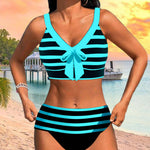 Pruhované bikiny Laluna® s vysokým pasem — pohled 12