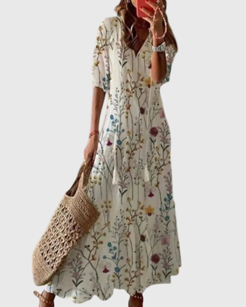 Boho vintage maxi šaty Amalia na léto — pohled 6