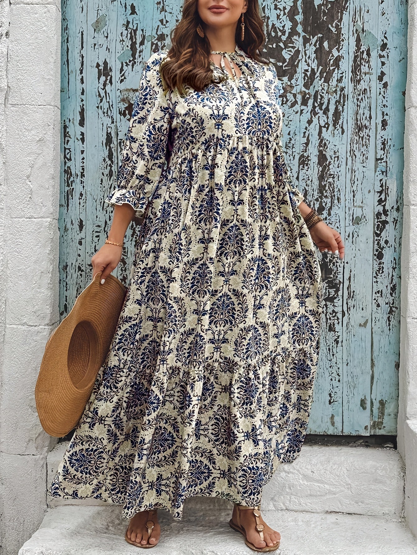 Boho šaty Molly s mozaikovým vzorem — pohled 5