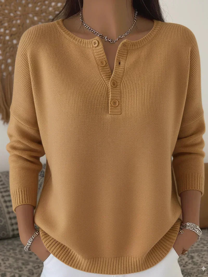 Pletený henley pulovr Ernesta s knoflíky — pohled 7