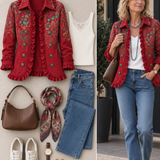 Červené sako Birgit™ se vzorem paisley — pohled 2