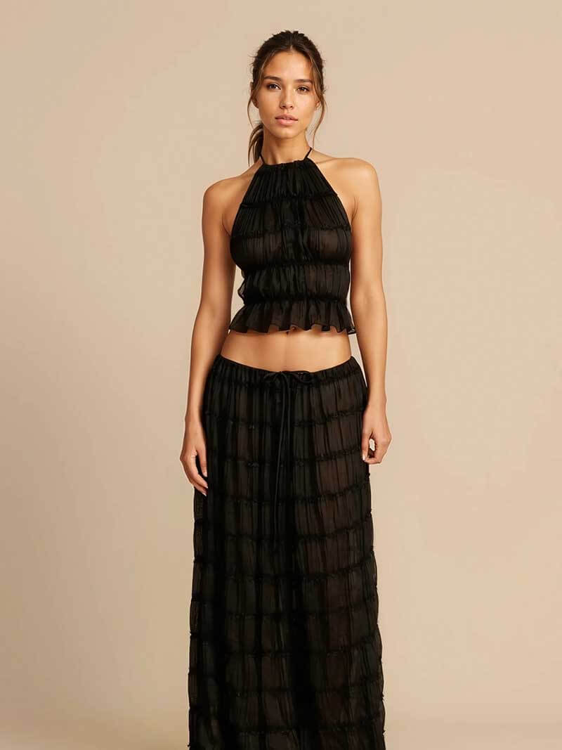 Boho komplet Beatrice s volánky — pohled 2
