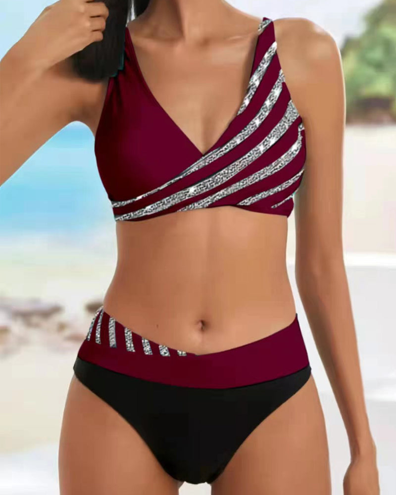 Bikiny s potiskem v teplých tónech Mona — pohled 4