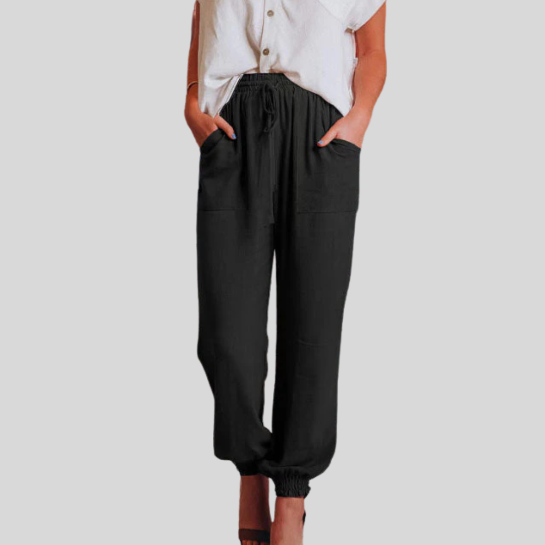 Elegantní jogger kalhoty Kaeli se stahovací šňůrkou — pohled 7
