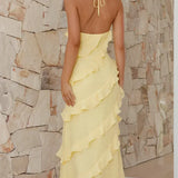 Elegantní letní maxi šaty s volány Luna Fashion House — pohled 3