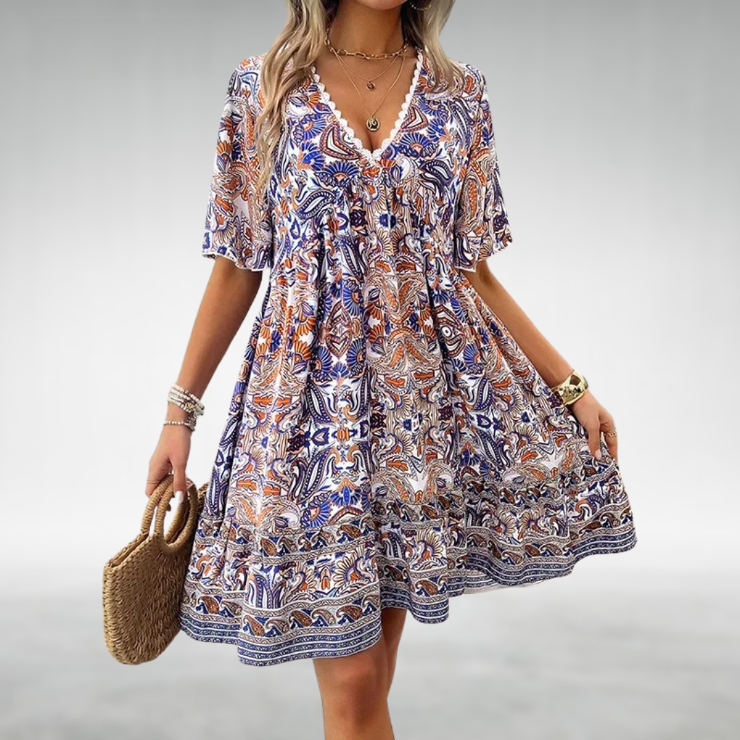 Rozevláté boho šaty Quinley — pohled 2