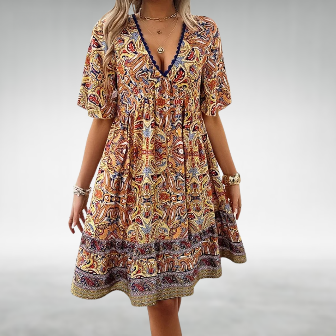 Rozevláté boho šaty Quinley — pohled 4