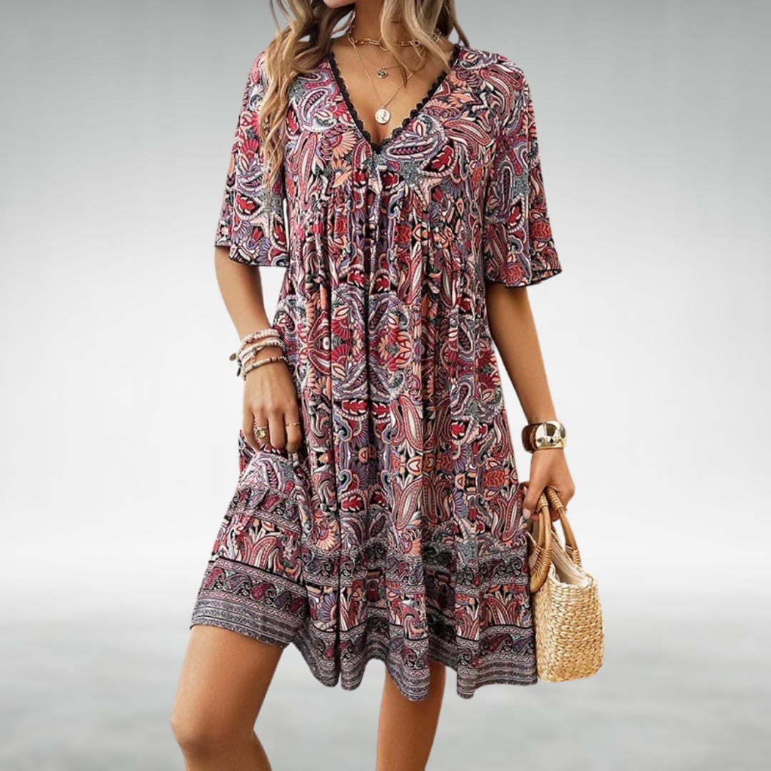 Rozevláté boho šaty Quinley — pohled 3