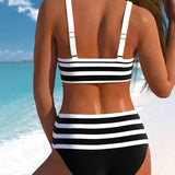 Pruhované bikiny Laluna® s vysokým pasem — pohled 5