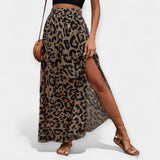 Midi sukně s leopardím vzorem