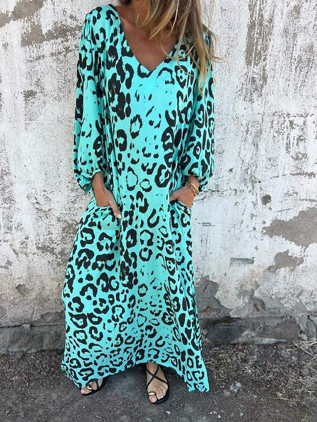 Leopardí maxi šaty Jessa — pohled 4