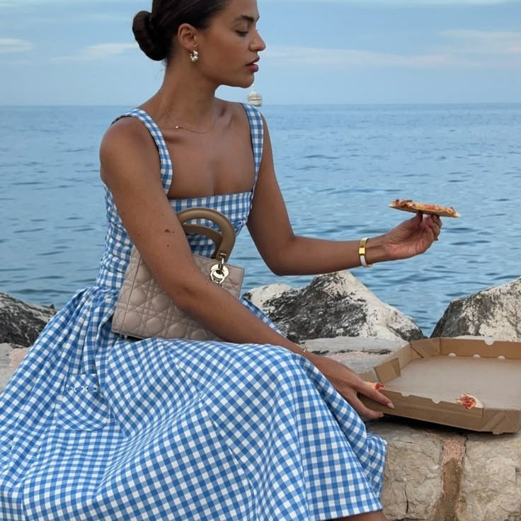 Letní šaty Ariana na ramínka bez rukávů v midi délce — pohled 2