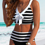 Pruhované bikiny Laluna® s vysokým pasem — pohled 8