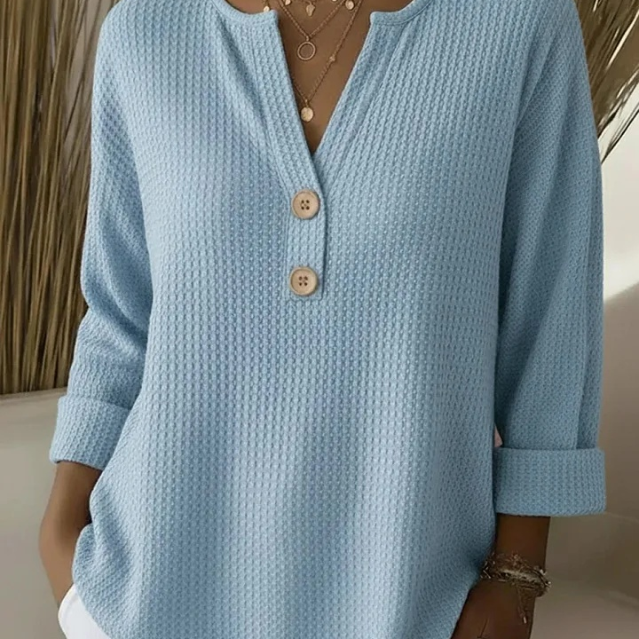 Vaflové henley tričko Lucia s knoflíky — pohled 2