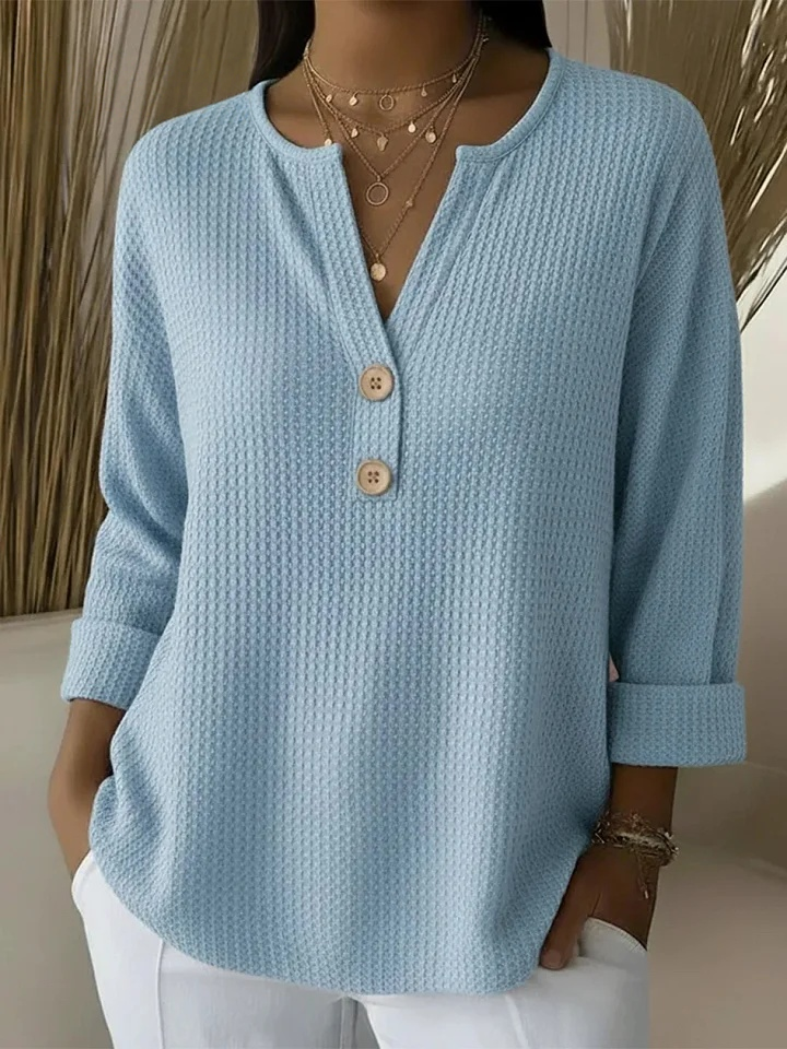 Vaflové henley tričko Lucia s knoflíky — pohled 2