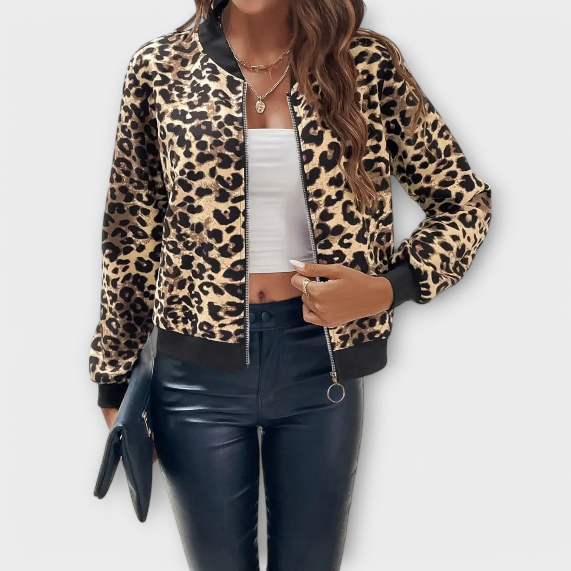 Elegantní kabát s leopardím vzorem Amiria