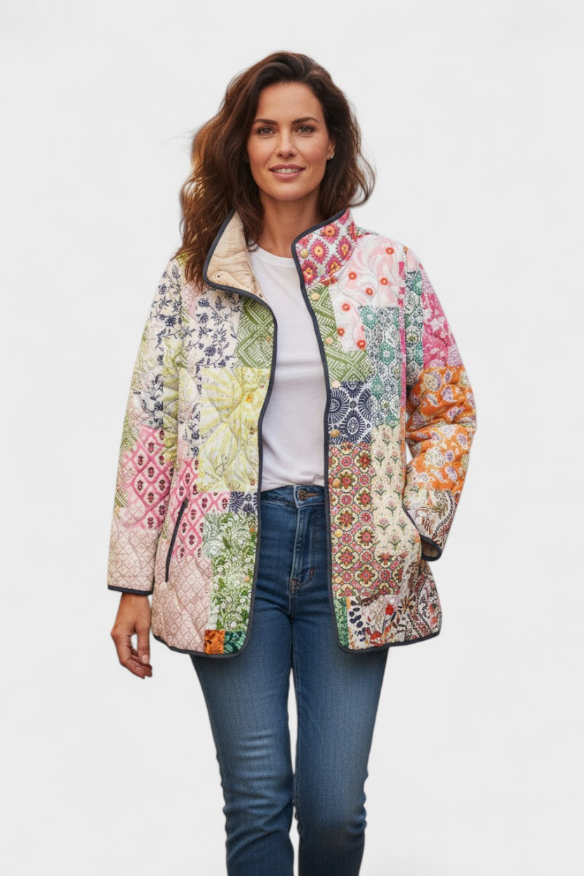 Prošívaná bunda Minna™ ve stylu patchwork — pohled 2