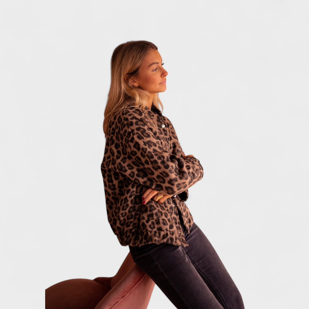 Moderní kabát s leopardím vzorem Rosa — pohled 7
