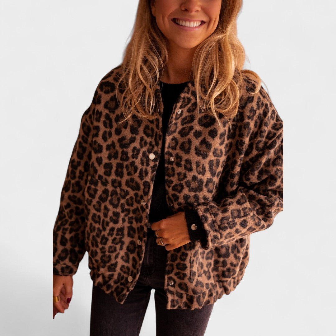 Moderní kabát s leopardím vzorem Rosa — pohled 9