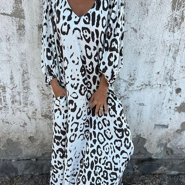Leopardí maxi šaty Jessa — pohled 2