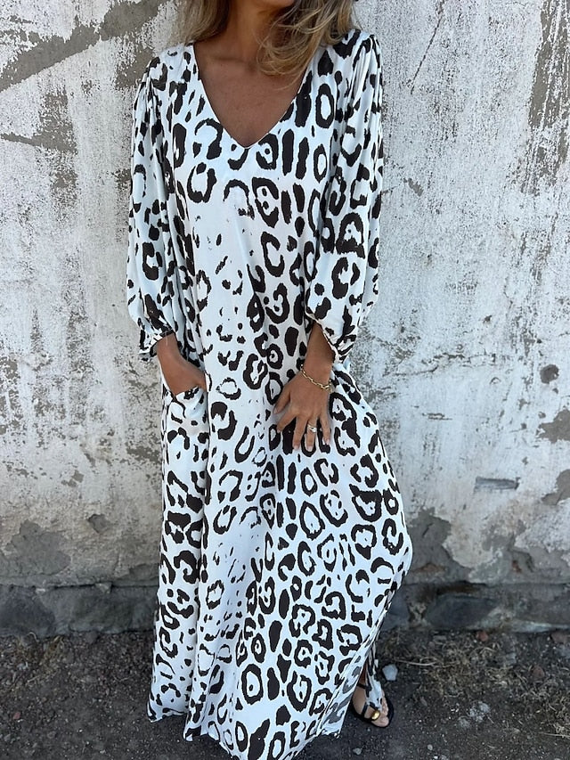 Leopardí maxi šaty Jessa — pohled 2