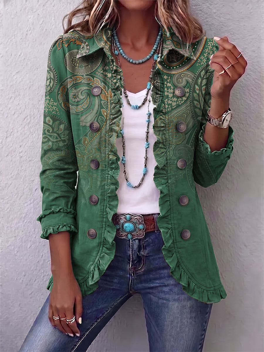 Zelené sako Marion™ se vzorem paisley — pohled 2