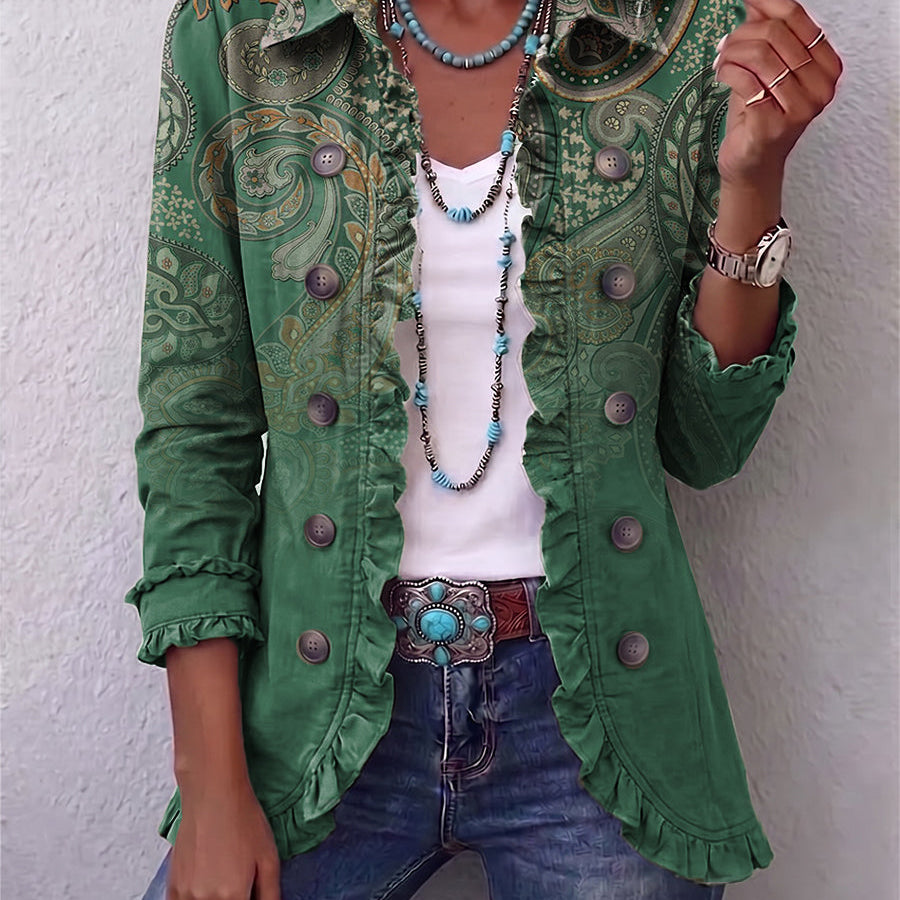 Zelené sako Marion™ se vzorem paisley — pohled 2