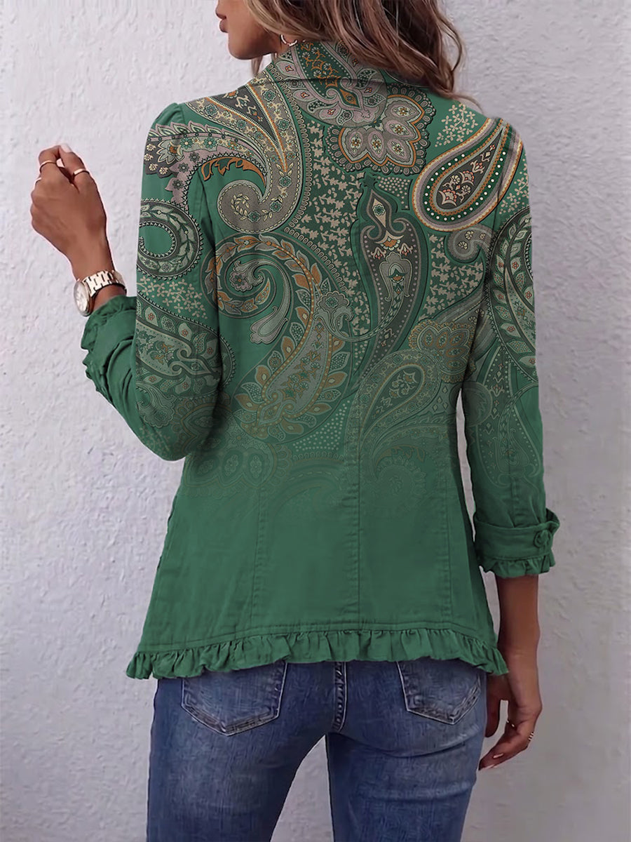 Zelené sako Marion™ se vzorem paisley