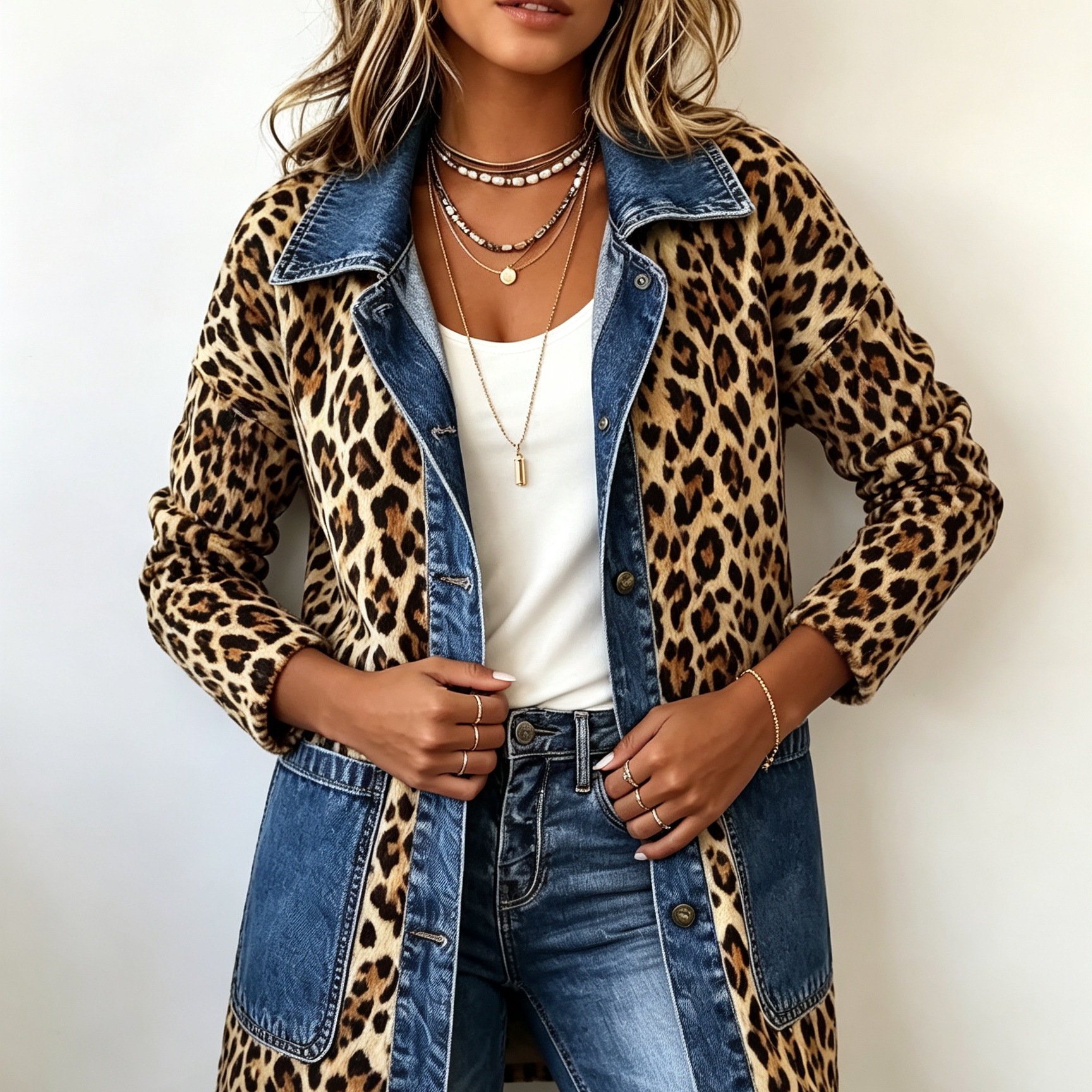 Dlouhá bunda Regina™ s leopardím vzorem